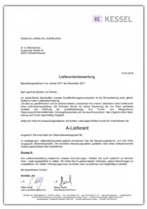 WG Brandschutz Gerhard Weigele - Neuigkeiten - Lieferantenbewertung